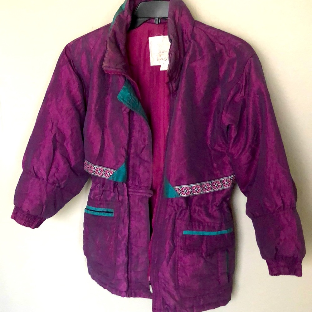 purple iridescent retro jacket from the 80s